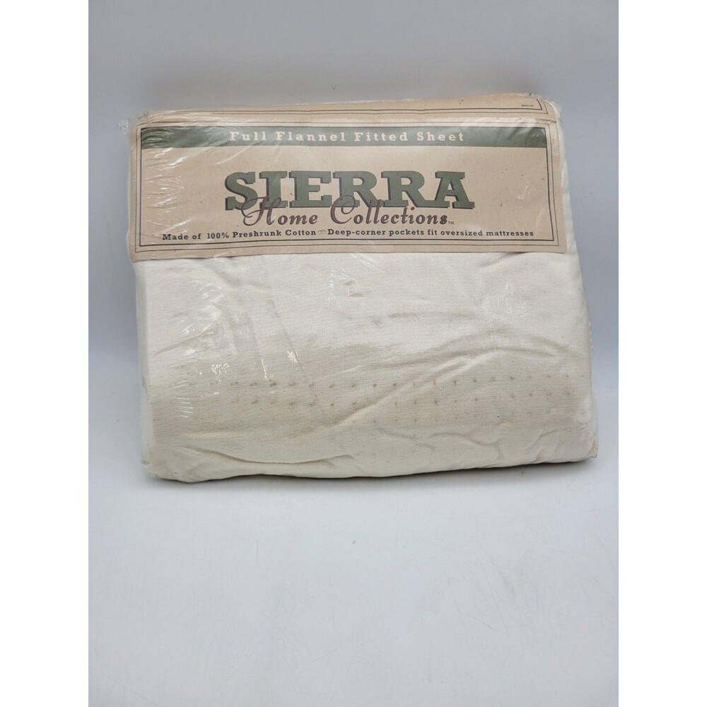 Vtg 1999 Sierra Home Collections Cotton Flannel Sheet   Full Pre Shrunk New